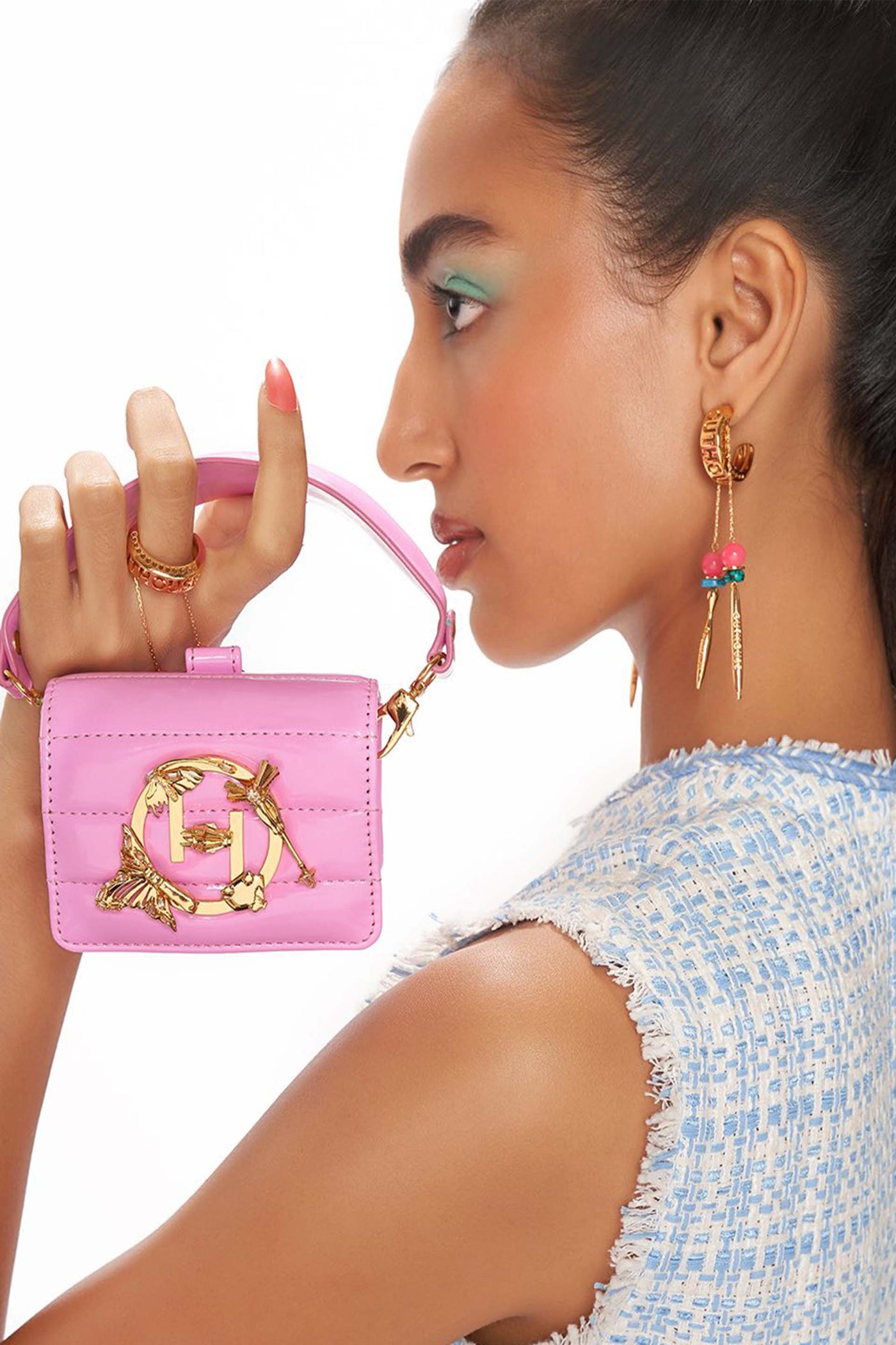 Outhouse Oh V Furbie In Taffy Pink accessories online shopping melange singapore indian designer wear