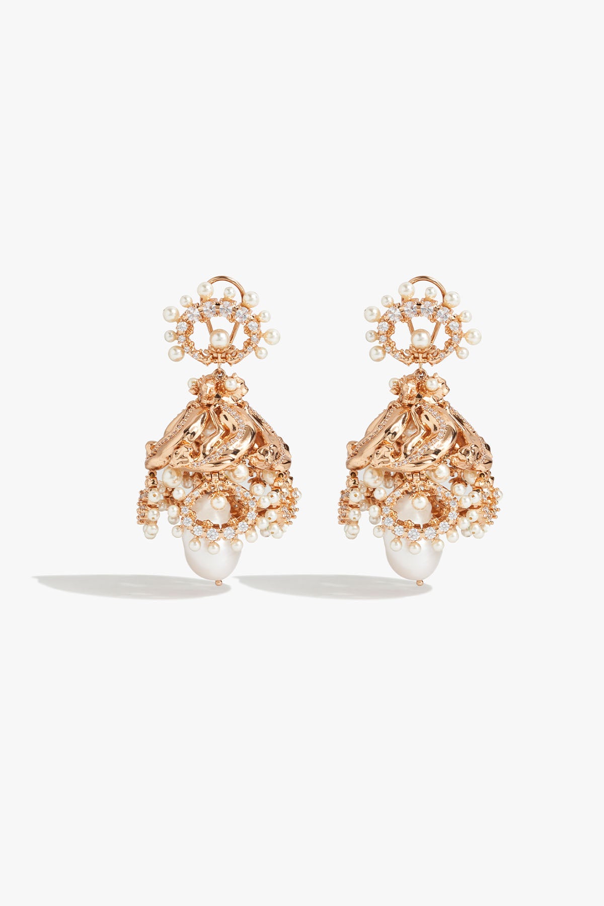 Outhous Pearl of the Moon Jhumkas indian designer wear online shopping melange singapore 
