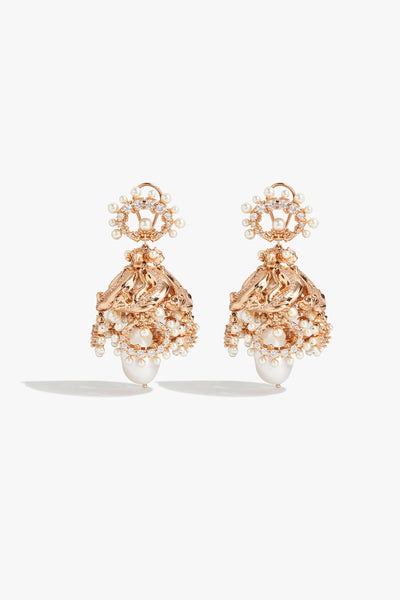 Outhous Pearl of the Moon Jhumkas indian designer wear online shopping melange singapore 
