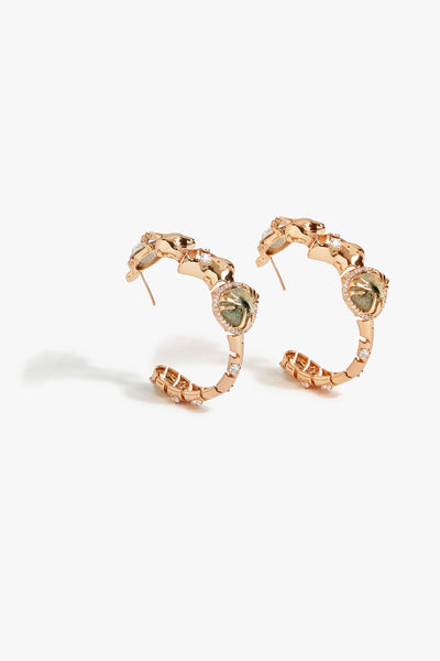 Outhous Sphinx Leopard Hoops in Prehnite indian designer wear online shopping melange singapore 