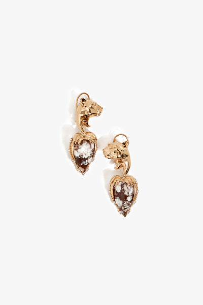 Outhous Temptress Leopard Earrings in Wild-horse Jasper indian designer wear online shopping melange singapore 