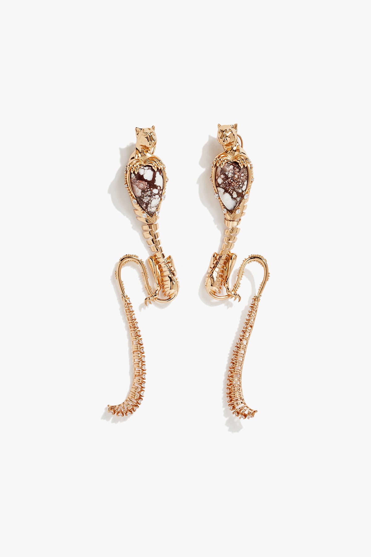 Outhous Temptress Leopard Statement Earrings in Wild- horse Jasper indian designer wear online shopping melange singapore 
