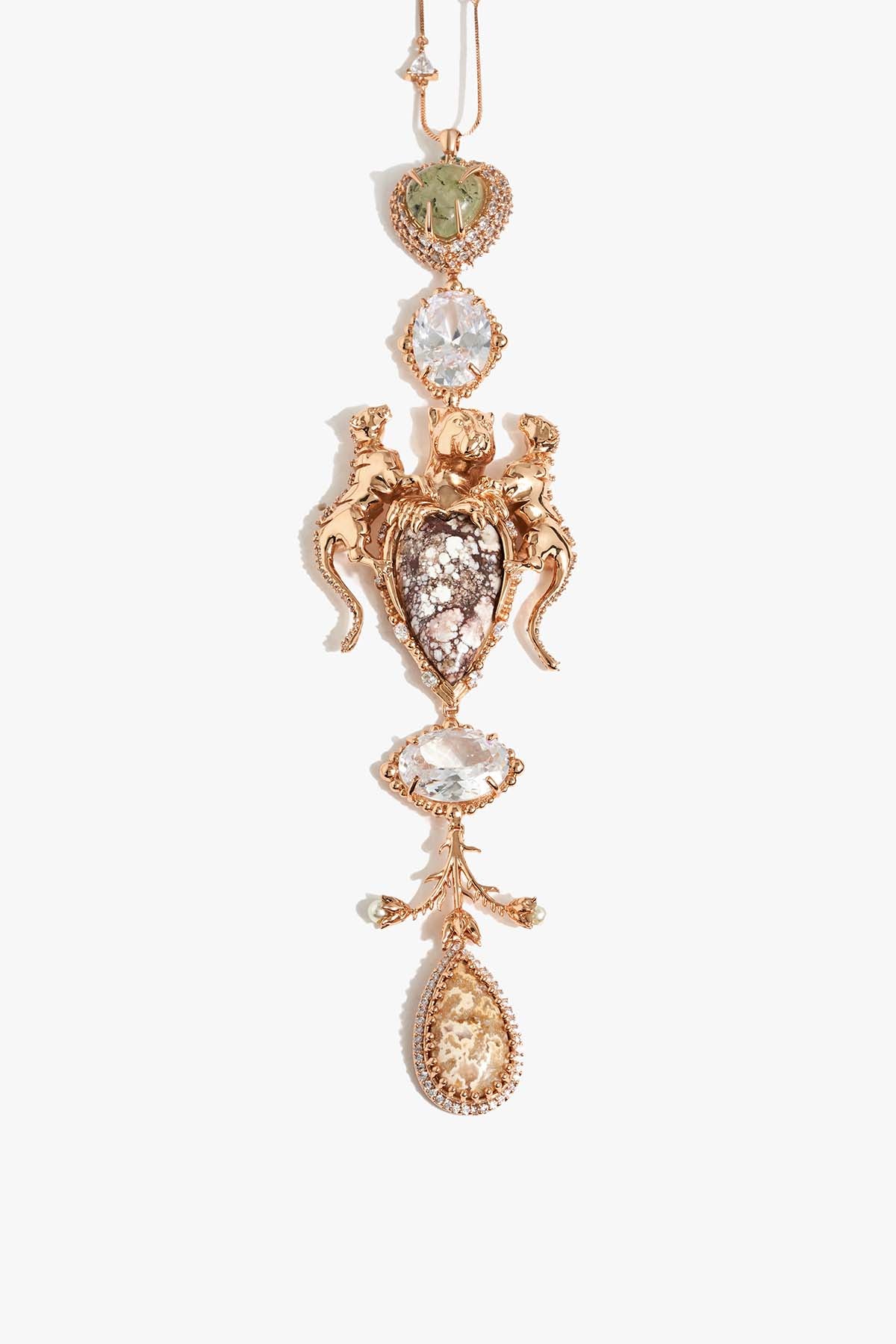 Outhous The Empress Pendant in Wild Horse Jasper indian designer wear online shopping melange singapore 