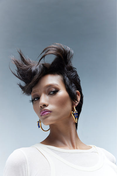 Outhouse The Lazuli Sculpt Hoop Earrings indian designer wear online shopping melange singapore