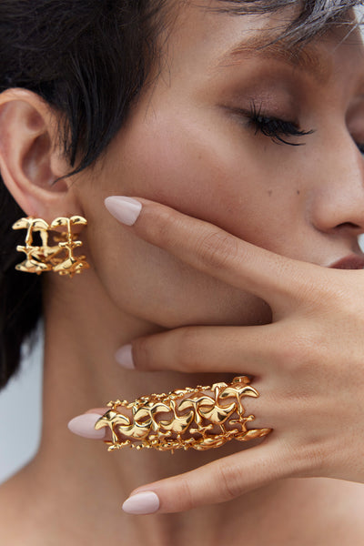 Outhouse The Shroom Hoop Earrings indian designer wear online shopping melange singapore
