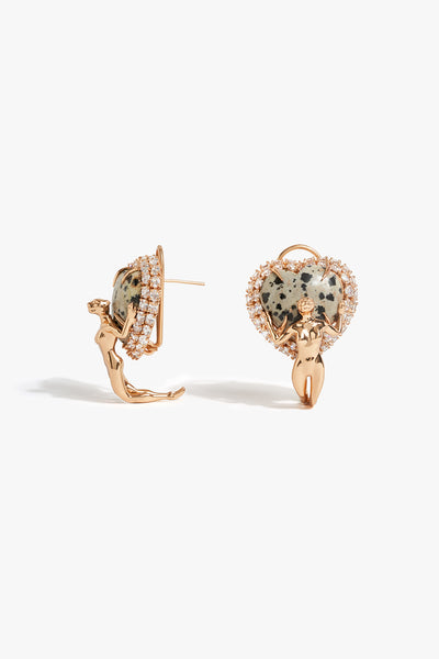Outhous The Wild Empress Studs in Dalmatian Stone indian designer wear online shopping melange singapore 