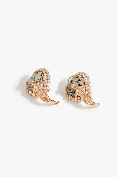 Outhous The Wild Empress Studs in Dalmatian Stone indian designer wear online shopping melange singapore 
