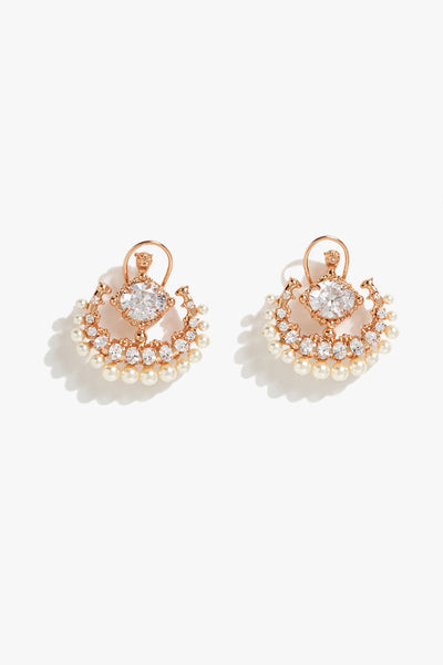 Outhous Trinity of Leopard Majestic Pearl Studs indian designer wear online shopping melange singapore 