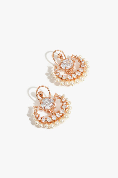 Outhous Trinity of Leopard Majestic Pearl Studs indian designer wear online shopping melange singapore 