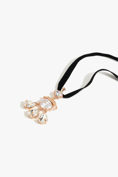 Outhous Velvet Lepeord Choker indian designer wear online shopping melange singapore 