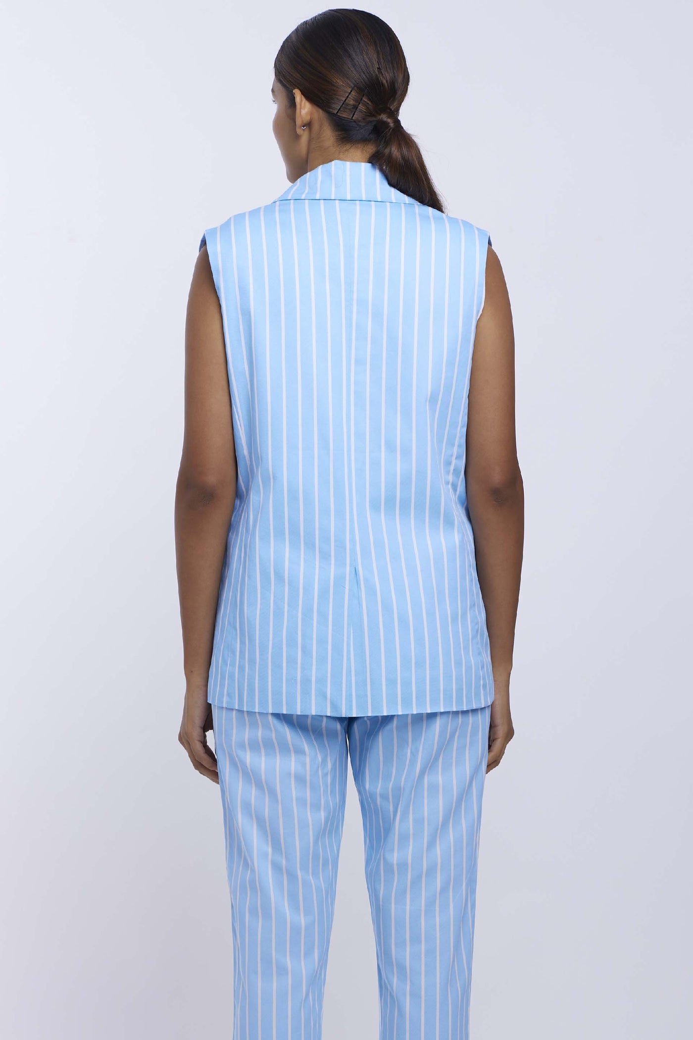 Pallavi Swadi Blue Stripe Blazer Set indian designer online shopping melange singapore