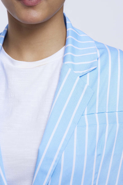 Pallavi Swadi Blue Stripe Blazer Set indian designer online shopping melange singapore
