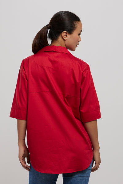 Pallavi Swadi Classic Red Shirt indian designer wear online shopping melange singapore