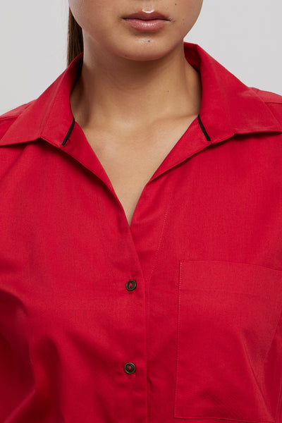 Pallavi Swadi Classic Red Shirt indian designer wear online shopping melange singapore