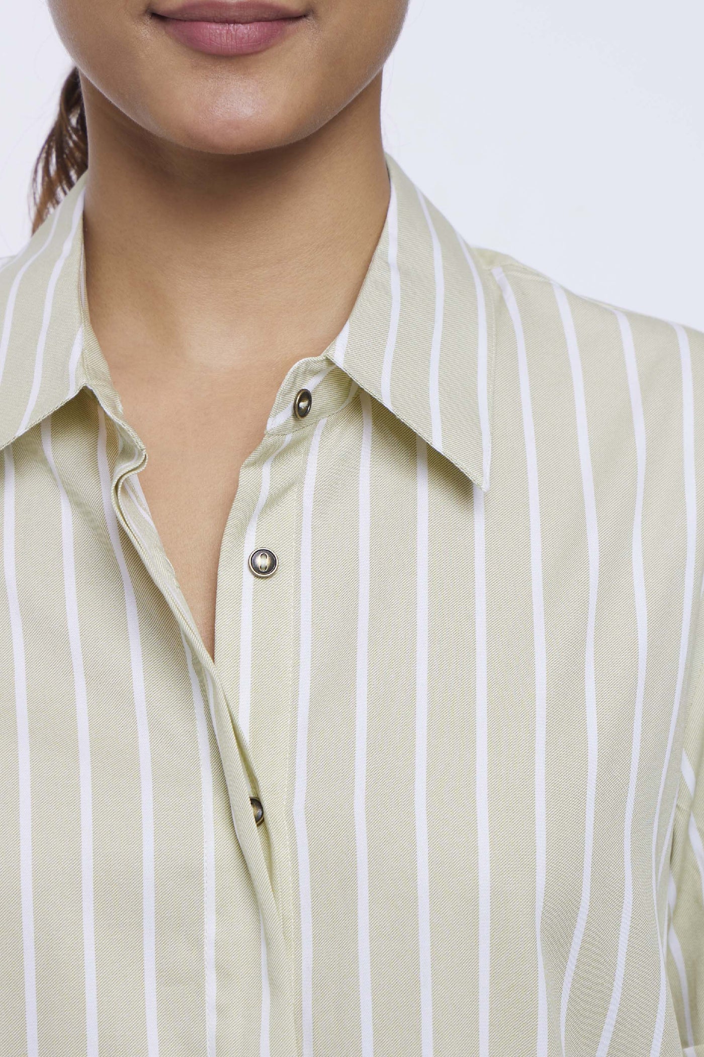 Pallavi Swadi Green Stripes Button-Down Dress indian designer online shopping melange singapore