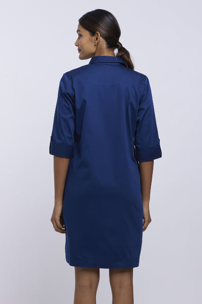 Pallavi Swadi Mid Night Blue Shirt Dress indian designer online shopping melange singapore