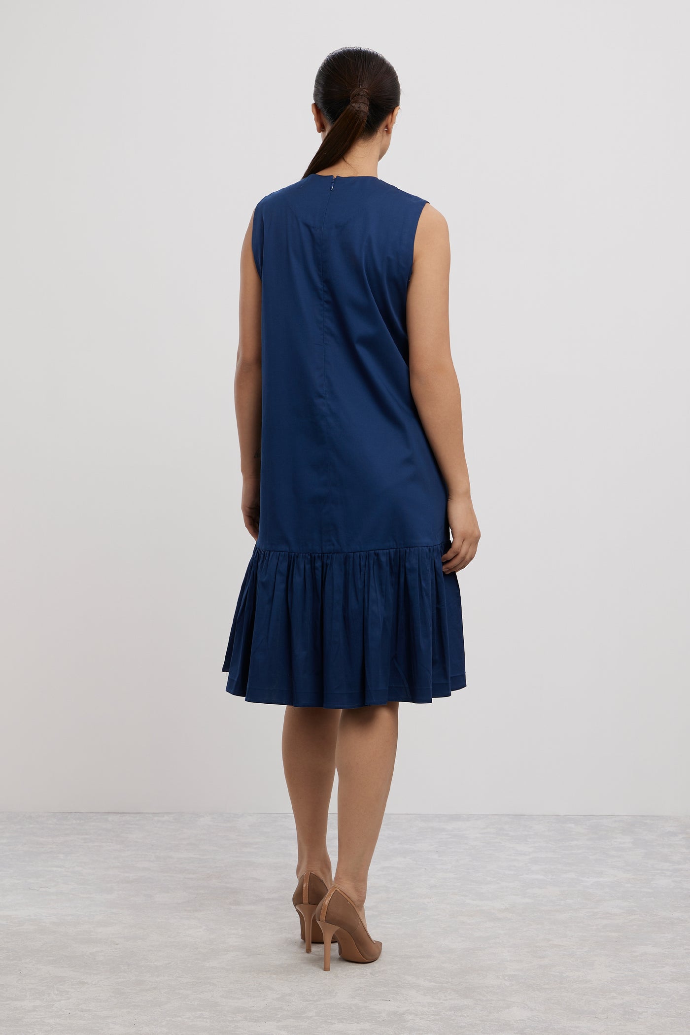 Pallavi Swadi Midnight Blue Baby Swarovski Heart Frill Dress indian designer wear online shopping melange singapore
