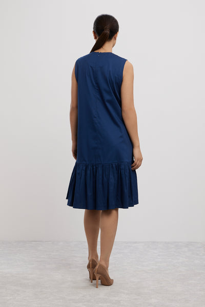 Pallavi Swadi Midnight Blue Baby Swarovski Heart Frill Dress indian designer wear online shopping melange singapore
