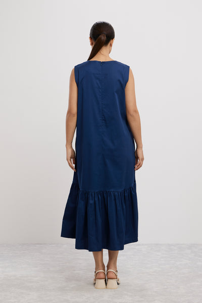 Pallavi Swadi Midnight Blue Big Swarovski Heart Frill Dress indian designer wear online shopping melange singapore