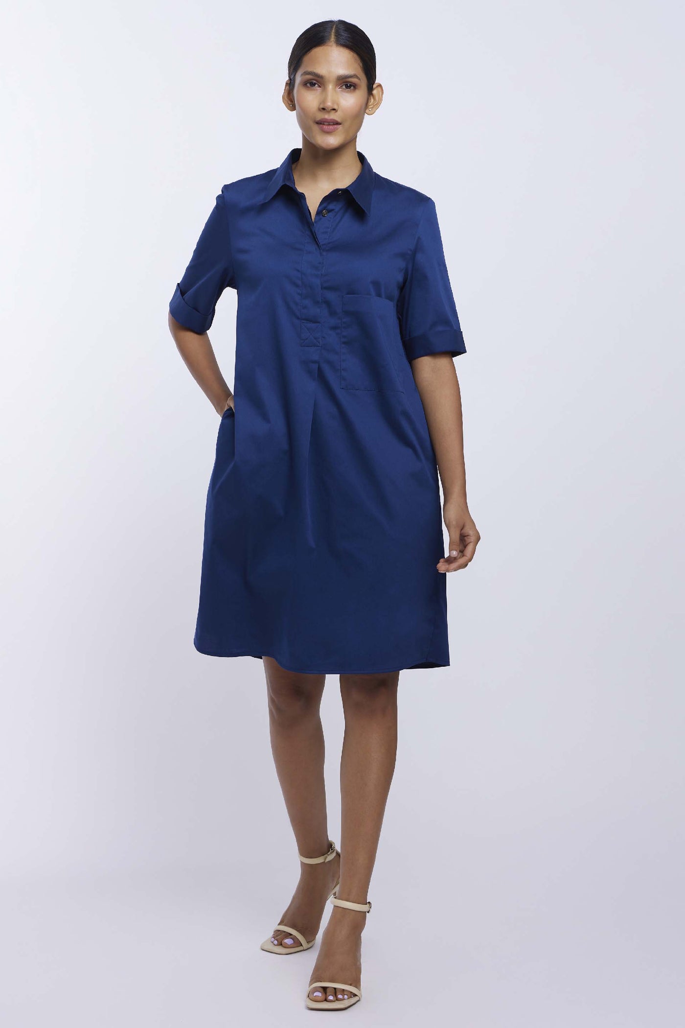 Pallavi Swadi Midnight Blue Pocket Dress indian designer online shopping melange singapore