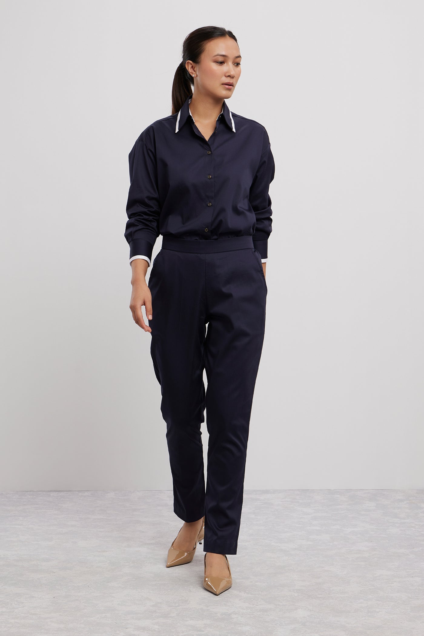 Pallavi Swadi Navy Tuxedo Pant Set indian designer wear online shopping melange singapore