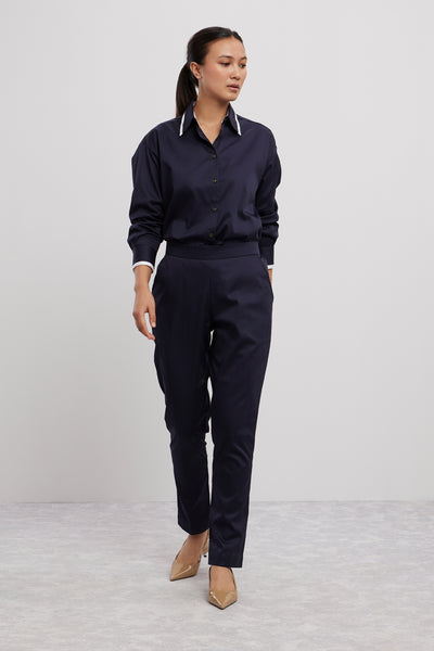 Pallavi Swadi Navy Tuxedo Pant Set indian designer wear online shopping melange singapore