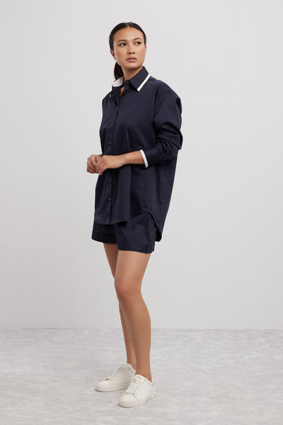 Pallavi Swadi Navy Tuxedo Shorts Set indian designer wear online shopping melange singapore