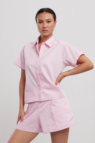 Pallavi Swadi Pink Pastel Crop Shorts Set indian designer wear online shopping melange singapore