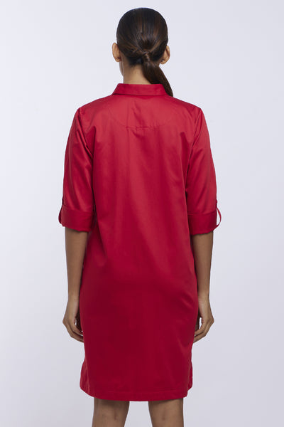 Pallavi Swadi Red Shirt Dress indian designer online shopping melange singapore