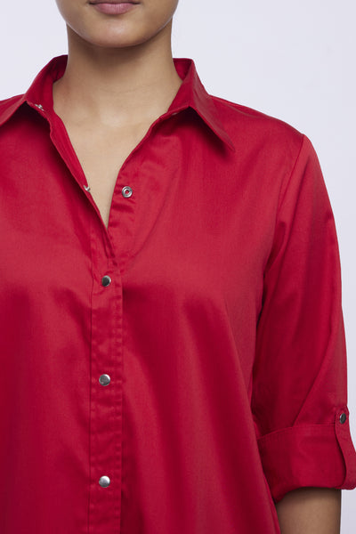 Pallavi Swadi Red Shirt Dress indian designer online shopping melange singapore