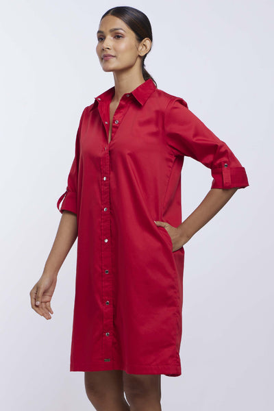 Pallavi Swadi Red Shirt Dress indian designer online shopping melange singapore