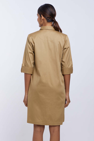 Pallavi Swadi Sand Shirt Dress indian designer online shopping melange singapore