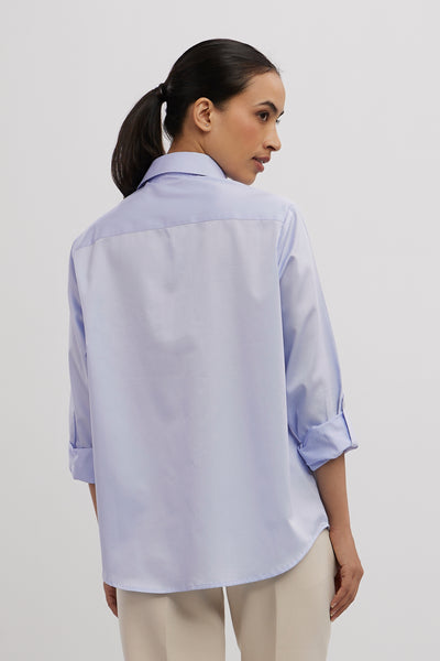 Pallavi Swadi Sky Blue Pearl Pocket Strip indian designer wear online shopping melange singapore