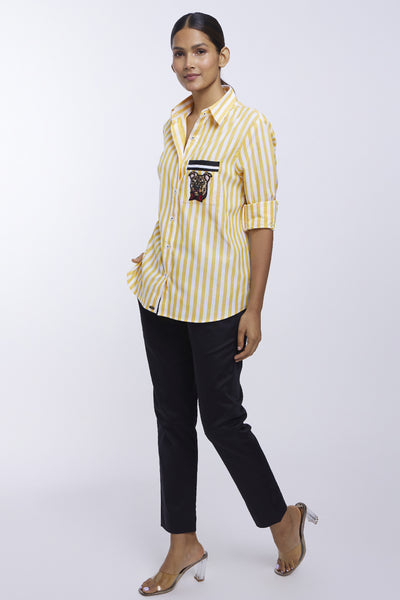 Pallavi Swadi The Pitbull Stripes Shirt indian designer online shopping melange singapore