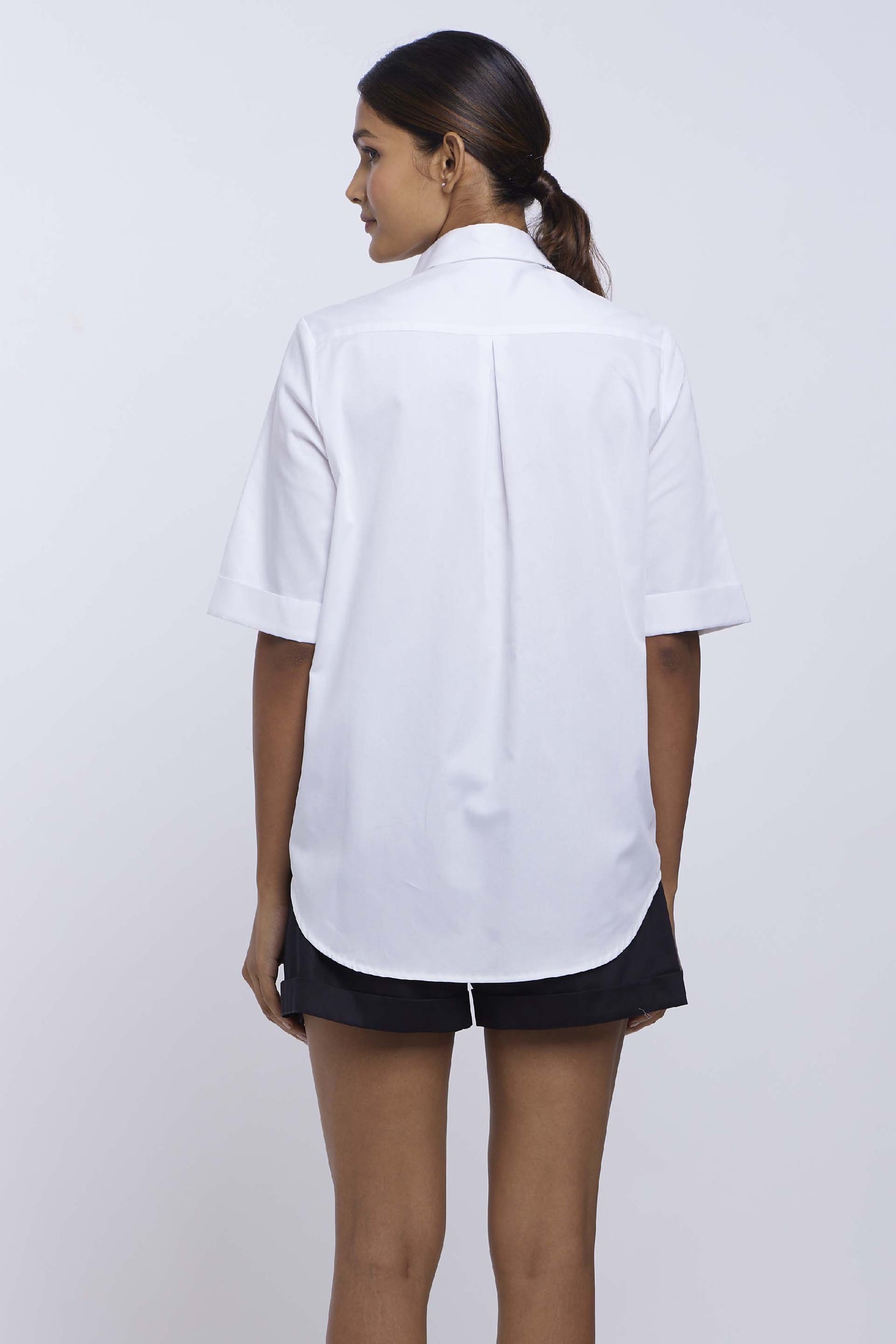 Pallavi Swadi White Audrey Pearl Pocket Shorts Co-ord Set indian designer online shopping melange singapore