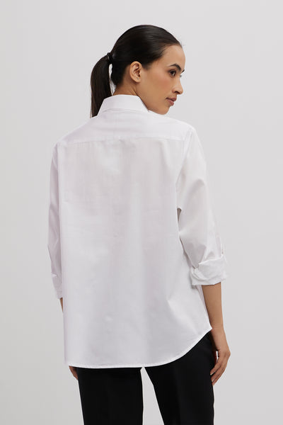 Pallavi Swadi White Pearl Pocket Strip indian designer wear online shopping melange singapore

