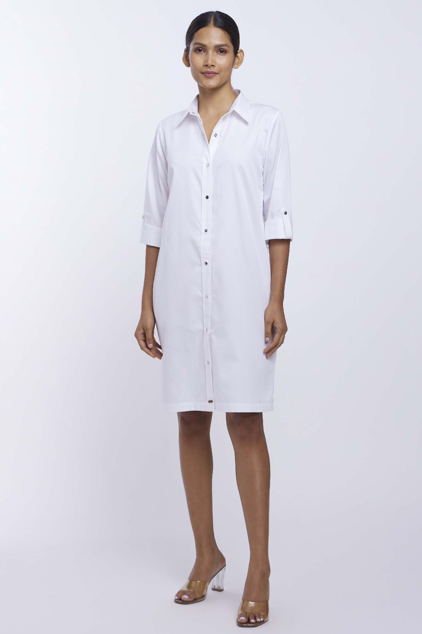 Pallavi Swadi White Shirt Dress indian designer online shopping melange singapore