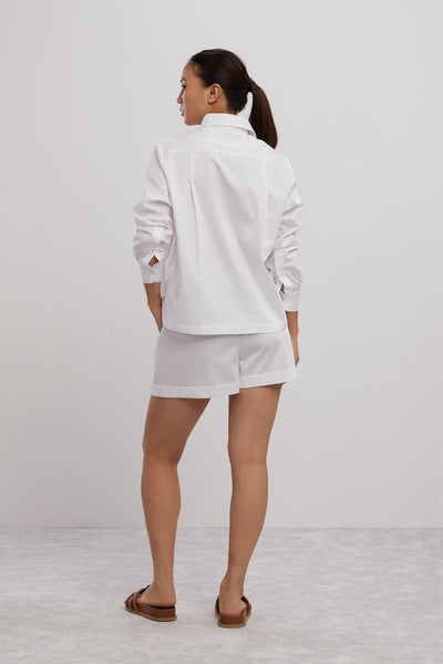 Pallavi Swadi White Swarovski Heart Shorts Co-ord Set indian designer wear online shopping melange singapore