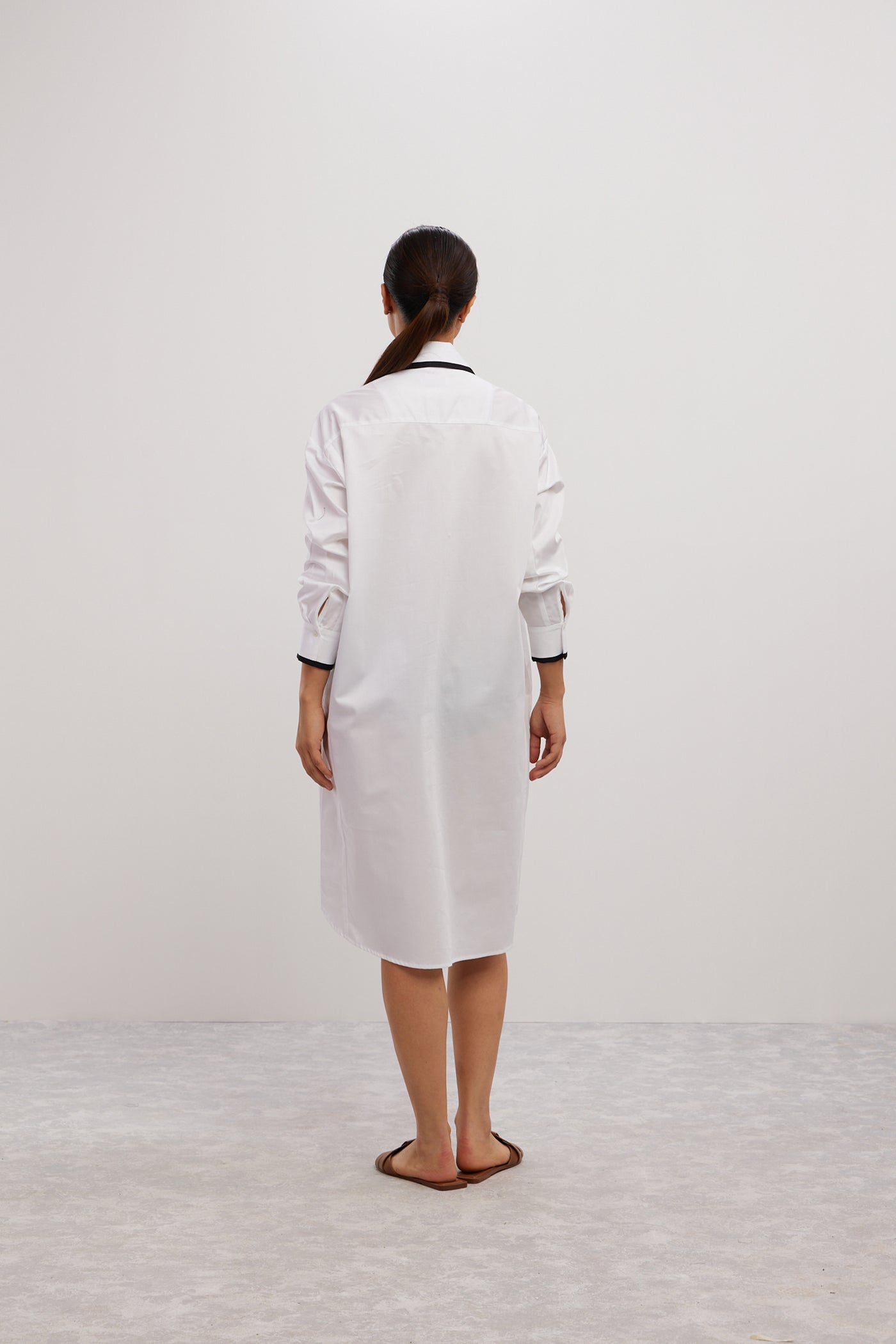 Pallavi Swadi White Tuxedo Swarovski Heart Shirt Dress indian designer wear online shopping melange singapore