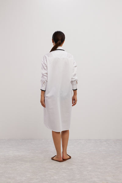 Pallavi Swadi White Tuxedo Swarovski Heart Shirt Dress indian designer wear online shopping melange singapore