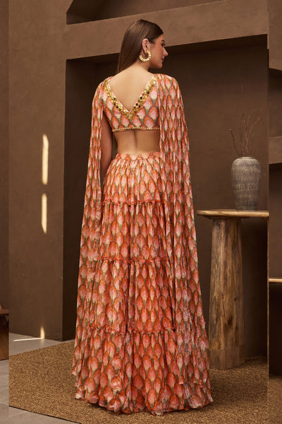 Papa Dont Preach Peach Sorbet Lehenga Set indian designer wear online shopping melange singapore