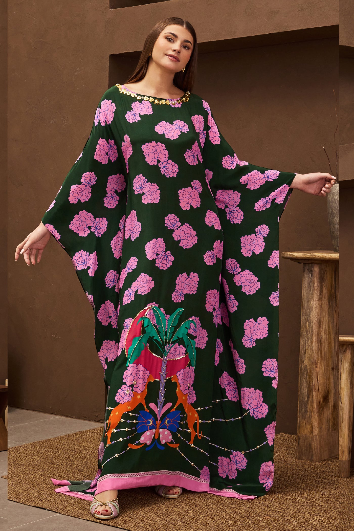 Papa Dont Preach Rose Burn Kaftan indian designer wear online shopping melange singapore