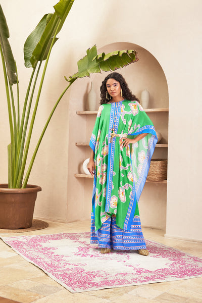 Papa dont preach Aster Green Kaftan Top Set indian designer wear online shopping melange singapore 