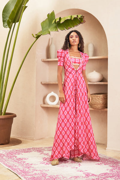 Papa dont preach Audrey Pink Jacket Set indian designer wear online shopping melange singapore 
