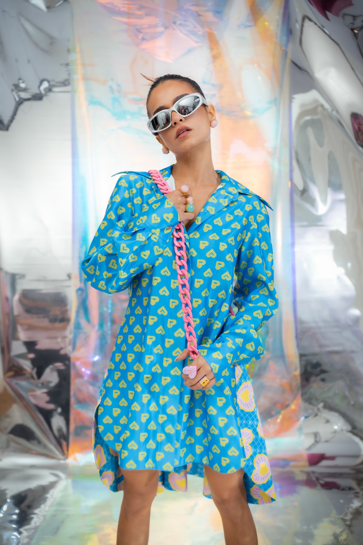 Papa dont preach Cerulean Blue Dress In Pac Street Girl Blinding Hearts indian designer wear online shopping melange singapore 