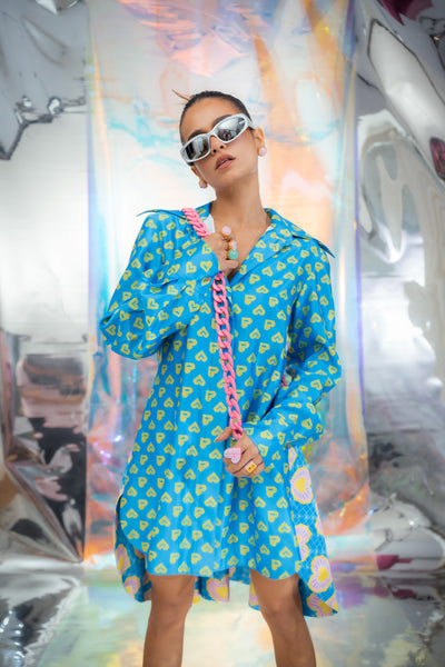 Papa dont preach Cerulean Blue Dress In Pac Street Girl Blinding Hearts indian designer wear online shopping melange singapore 