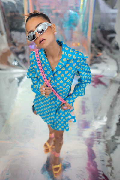 Papa dont preach Cerulean Blue Dress In Pac Street Girl Blinding Hearts indian designer wear online shopping melange singapore 