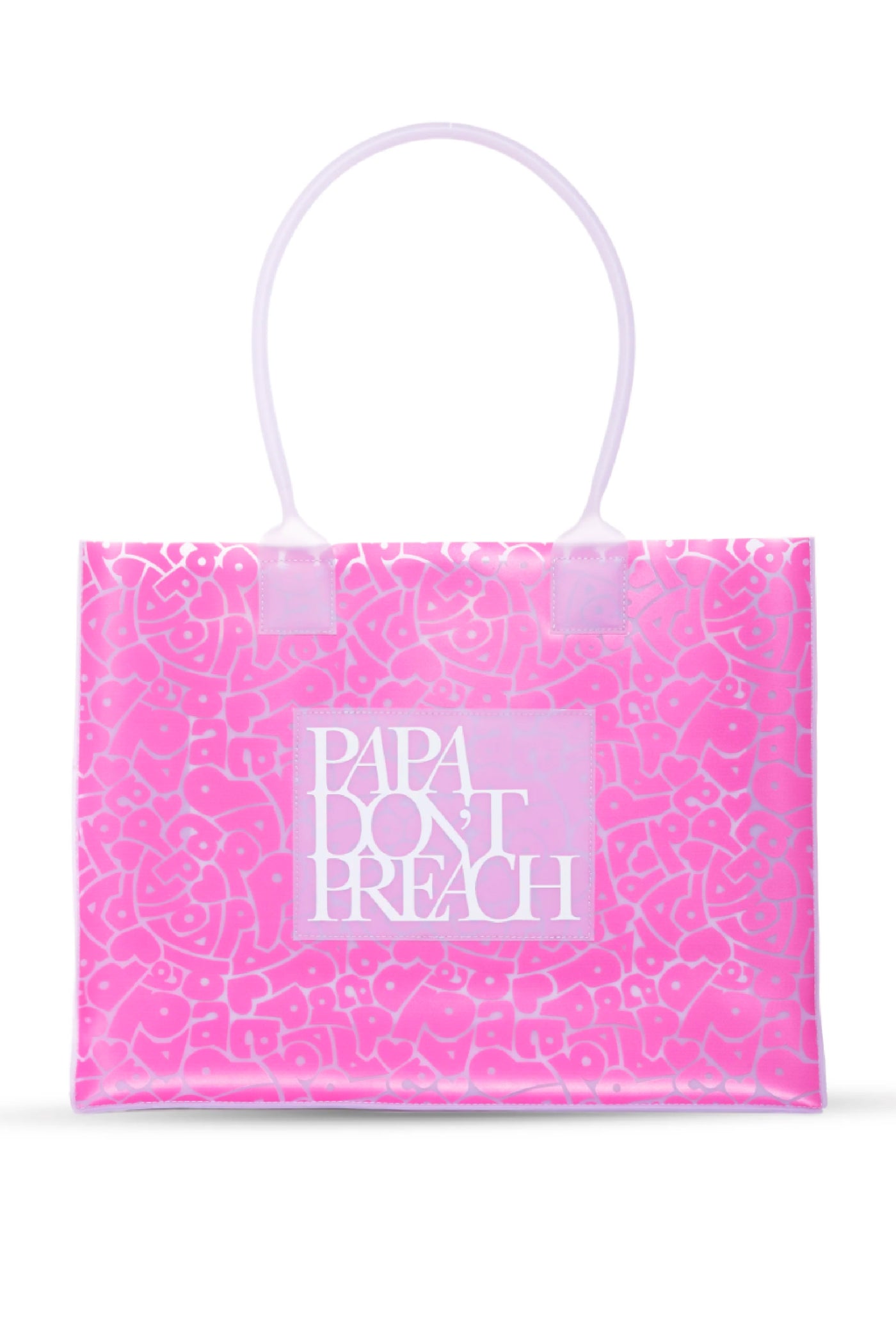 Papa Dont Preach Accessories Driving Me Crazy Jelly Tote Bag Pink indian designer wear online shopping melange singapore 