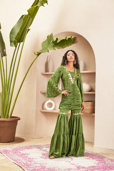 Papa dont preach Esther Green Tunic And Pant Set indian designer wear online shopping melange singapore 