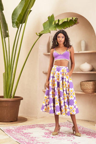 Papa dont preach Evelyn Lilac Skirt And Top Set indian designer wear online shopping melange singapore 